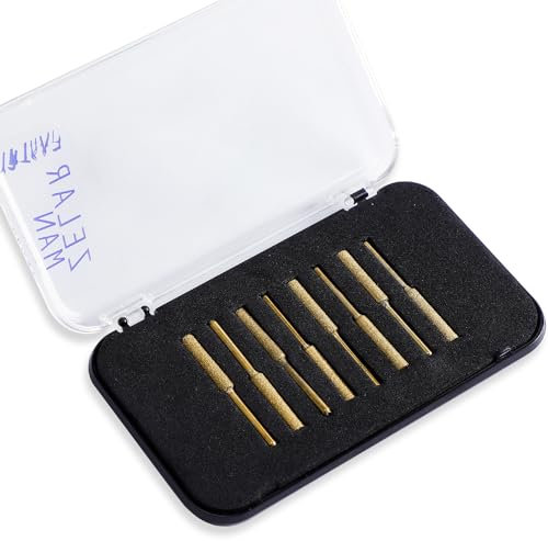 ZELARMAN 8 Pcs Titanium Plated Burr Stone File, 3/16'' Diamond Sharpening Wheels, High Hardness Chainsaw Files for Electric Chainsaw Sharpener
