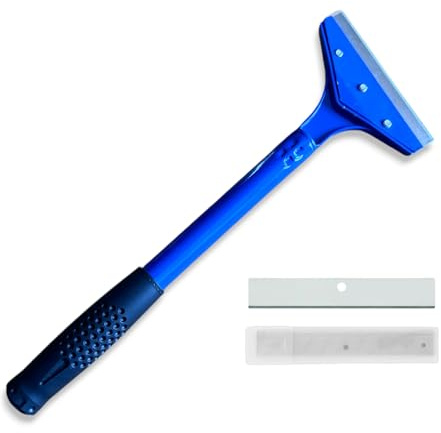 Profesius Tapetenschaber mit ergonomischem Griff – Tapetenspachtel ideal zum Entfernen von Tapeten, Kleberesten und Farbe – Robuster Schaber inkl. 10 Ersatzklingen