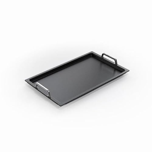 AMT Gastroguss Gastronorm - Grillplatte GN 1/1 glatt, Nicht-Induktion, 53 cm x 32,5 cm, 2 cm hoch, mit Edelstahlgriffen, Lotan® Antihaft-Veredelung, AMZN-25333-G
