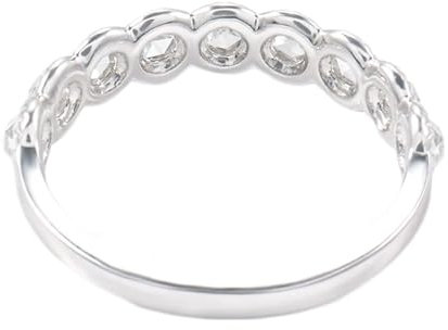 Epinki Echter Schmuck, 14 Karat Au585 Weißgold Ringe, Klassiker Eheringe mit Rund Moissanit, 18K Gold Verlobungsring Freundschaftsringe Gr.60 (19.1)