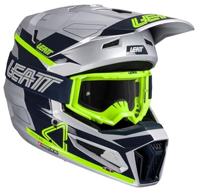 Leatt HELM MIT SCHUTZBRILLE KIT MOTO 3.5 V25 STEEL (57-58CM) M