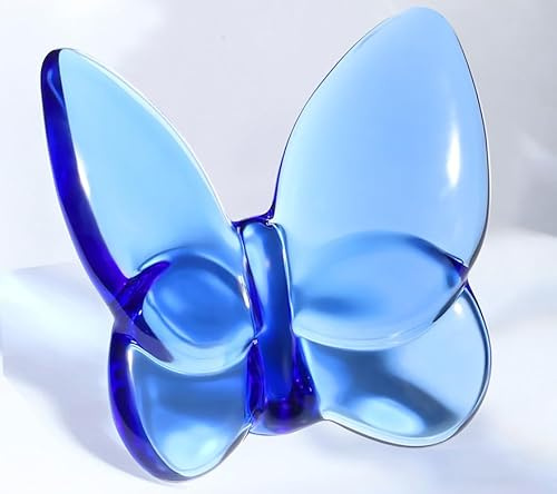 DUQGUHO Papillons bleus décoratifs en verre de cristal figurines d'animaux volants en cristal à collectionner pour la maison, la chambre à coucher, le bureau