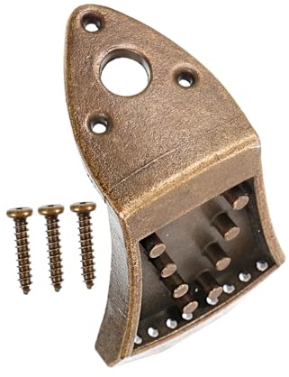 COSMEVIVI Mandolin Tailpiece Replacement Metal Bridge String Tailpiece with Rear Notch Antique Bronze Mandolin Accessory for Folk Instrument Maintenance
