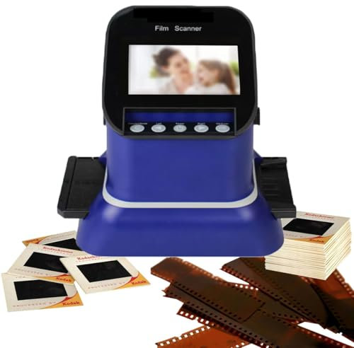 4.3 Digital Film&Slide Scanner, Converts 120 Medium Format, 127 Film, Microfiche, 35mm Negatives&Slides To Digital JPEG, With 8G Memory Card, 22 Million Pixels Film Scanners, for Family Trips