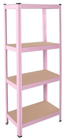 OcioDual Scaffali in Metallo Rosa Tiny, Scaffale con Ripiani MDF, Scaffale Modulare, 150x60x30cm, Scaffali Metallici Componibili, Scaffalatura Metallo, Scaffalatura Garage, 240kg