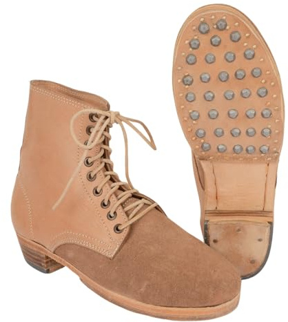 Epic Militaria Riproduzione WW2 Esercito Tedesco M43 Stivali Bassi - Naturale, Marrone chiaro, 46 EU