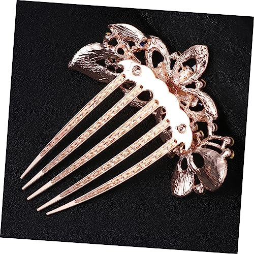 DRESSOOS Dunkelblauer Braut Haarkamm Mit Wasserdiamant Blumenmotiv Feines Haaraccessoire Für Hochzeit Party Und Festliche Anlässe Eleganter Haarschmuck Für Damen Und Mädchen