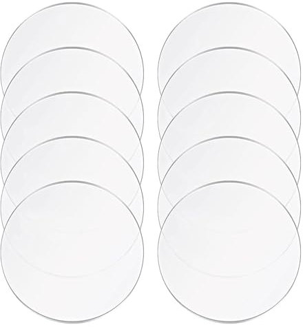 Plexiglasplatte, klare Acrylplatte, Acrylplatten, Plexiglas-Kunststoffplatten, Acrylscheiben, 10 Stück, 2 mm dicke klare Acrylplatten, transparente runde Acrylrohlinge, for Bilder, Rahmen, Gemälde(Dia