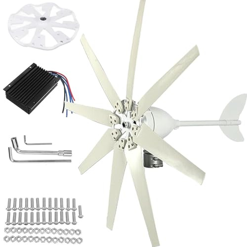 QAZXDRFG Aerogenerador de 5000 W CC, 12 V, 24 V y 48 V, con 8 aspas, Ideal para complementar la energía del hogar 48 V