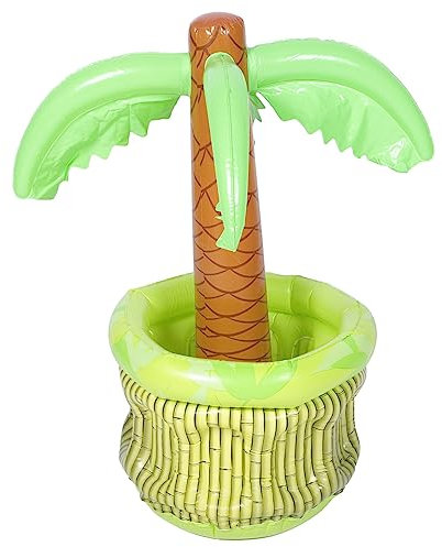 ibasenice Inflatable Palm Tree PVC Ice Bucket, Portable Beer Beverage Cooler, Compact Multipurpose Design for Beach Parties, Tropical Summer Party Drink Holder