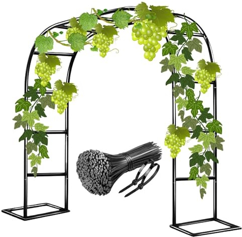 Générique Gloriette de Jardin Exterieur Arche Jardin pour Rosiers Plantes Grimpantes 200/220/230cm Pergola Tonnelle Intérieur Extérieur Décoration de Fête de Mariage(Black,300W x 220H cm)