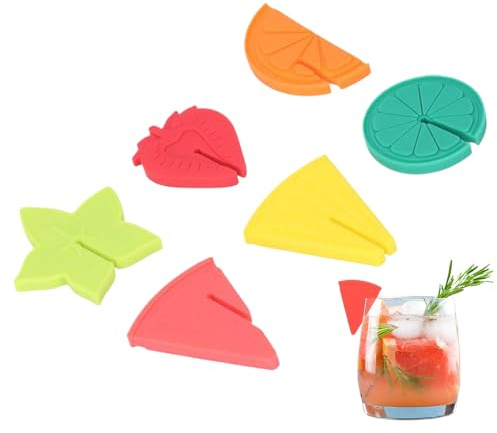 Charme de verre à vin - Marquage d'identification de verre, marqueurs de boisson en silicone en forme de fruit, ensemble de 6 | Décoration de verrerie à champagne réutilisable, accessoires de vin