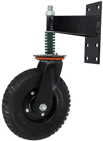 600lbs Load Capacity Gate Wheel Caster, Adjustable 8in Metal Gate Support Wheel, Rustproof Farm Caster for Preventing Dragging, Roll on Concrete, Grass, Lawn (Black)