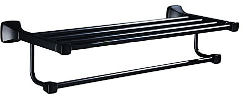 CCKUYT Towel Racks, Towel Rack Towel Rail Bathroom Towel Rail Wall Mounted Towel Rack Brushed Aluminum Wall Mounted Towel Rail with Hooks Bathroom Accessories Bathroom Shelves/40Cm/a
