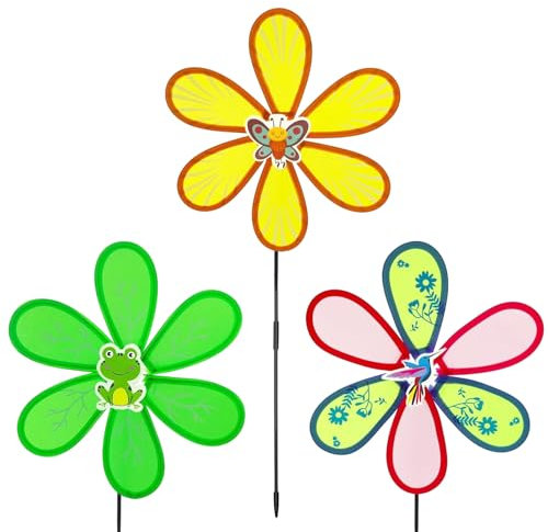 Espirales de viento para jardín y exteriores, resistentes a la intemperie y campanas de viento decorativas para exteriores, molinos de viento para joyas como stake de jardín, con protección contra la