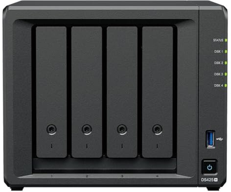 DiskStation DS425+ 4-Bay NAS 16TB Combo with 4X 4TB Plus SATA HDDs, 2GB RAM
