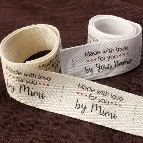 25x50mm Personalisierte Kleidungsanhänger, Personalisierte Nähetiketten, Benutzerdefinierter Name, Flache Oder Gefaltete Webetiketten, Handgemachtes Geschäftstextlogo, Weiches Satinband-Stoffetikett