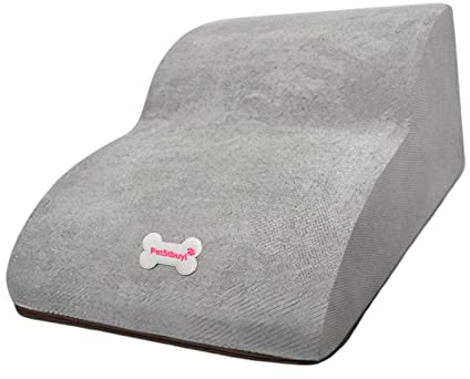 Harilla Hundetreppe für Kleine Hunde, Schaumstoff Haustiertreppe, Hundestufen Treppenrampe für Hohes Bett, Couch Und Sofa, Haustiertreppe, Grau