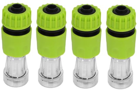 GANAZONO 4pcs High Pressure Washer Pump Connector with Transparent Water Filter Quick Connect Adapter for Car Washing Machine Hose Fitting Portable Outdoor Cleaning and Garden Use