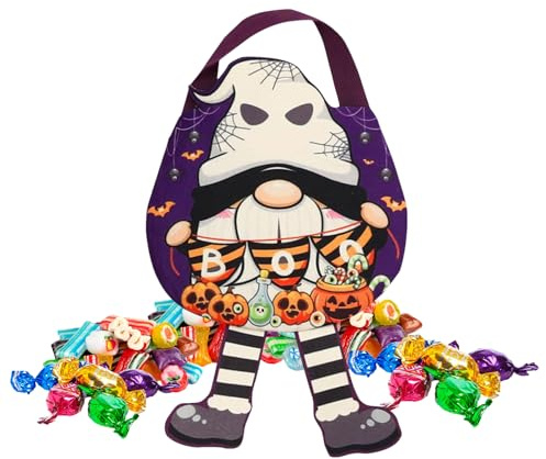 Sacs à Bonbons Halloween Pochette à Goûter de Fête Idéale | Tote Réutilisable en Tissu Non Tissé pour Organisateurs d'Événements Halloween Enseignants Réunions Familiales