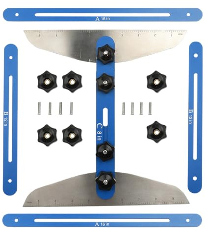 Rechory Stair Tread Template Tool | High Precision Ruler Gadget - Stair Measuring Jig Tool | for Shelf Risers Partitions Cutting Drywall Professional Indoor Outdoor Household