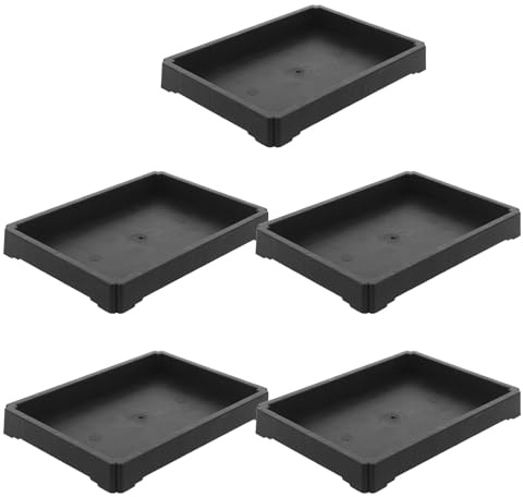 YARNOW Lot de 5 Soucoupes Rectangulaires pour Pots de Fleurs 188 X 133 CM en Résine Solide Plateau D’Arrosage pour Bonsaï et Plantes Grasses Récupérateur D’Eau Intérieur et