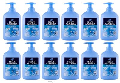 Felce Azzurra Sapone Liquido Muschio Bianco, White Musk, Ideale per Mani e Viso, Confezione da 12 Pezzi + Italy Shop Portachiavi Gratis