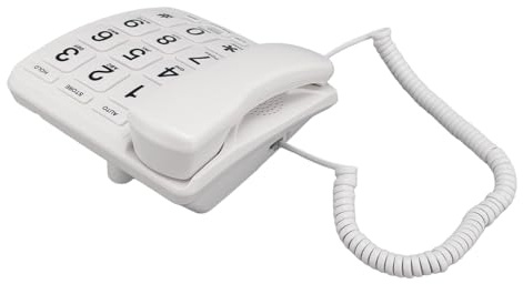 TIKATARER Fast Telefon med Sladd med Nummerpresentation, Stor Nyckeltelefon för Seniorer Klar Display, Perfekt för Hem och Kontor med Justerbar Volym