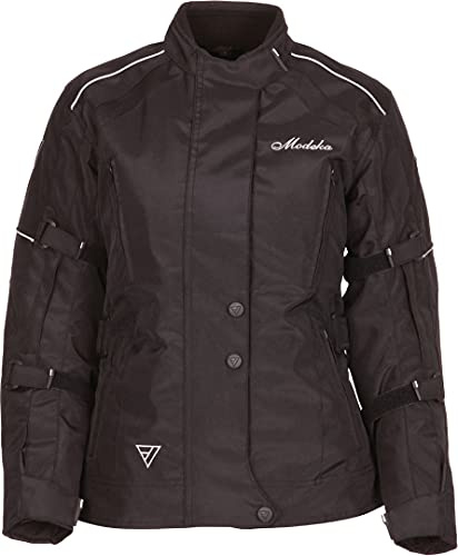 Modeka Janika Damen Motorrad Textiljacke, schwarz, 44