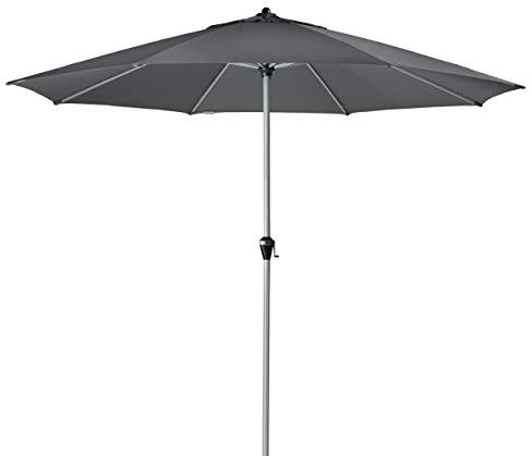 Doppler ACTIVE KURBEL – Runder Kurbel Marktschirm mit großem Schirmdach – Regenabweisend – ca. 380 cm – Anthrazit