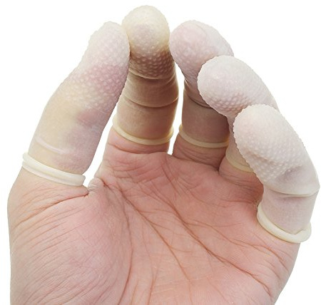 Tutoy Guantes de Goma Antideslizantes Blancos de látex para Dedos de 100 Piezas, Puntas de los Dedos, Guantes Protectores duraderos - M