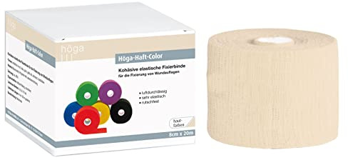 Höga-Haft-Color 8 cm x 20 m, hautfarben, selbsthaftende, kohäsive, elastische Fixierbinde