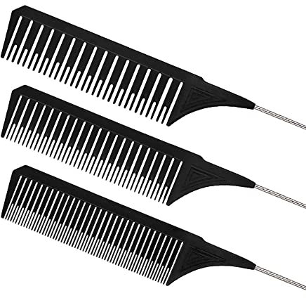 3Pcs Highlighting Combs Set Different Sizes Weaving Hair Combs Professional Rat Tail Combs Teasing Combs for Women Men Hair Styling Hair Salon