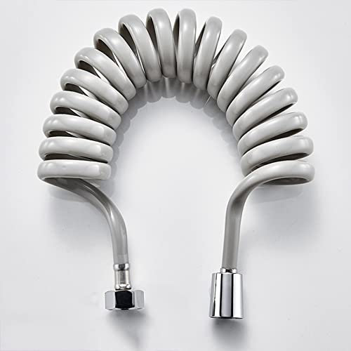 BiaoTeng Duschschlauch 3m flexibel flexschlauch 1/2 zoll anti-twist dehnbare bis bidet handbrause federschlauch Für Toilette,grau,3m