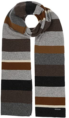 Stetson Merino Stripes Schal - Stilvoller Winterschal - Mehrfarbiger Schal aus 100% Wolle - Made in Italy - Herren - Herbst/Winter dunkelgrau One Size