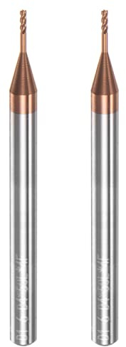 sourcing map 2pcs Square Nose End Mill 4mm Shank 1mm x 6mm AlTiSin Coated Solid Carbide Long Reach Extended Neck 4 Flutes CNC Router Bit Milling Cutter for Stainless Steel Hardened Steel