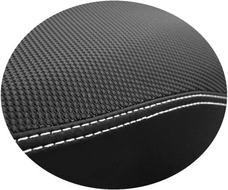 Moto Discovery Funda de Asiento Compatible con Honda SH125 Mode 2017-2020 Color Negro con Costuras Blancas