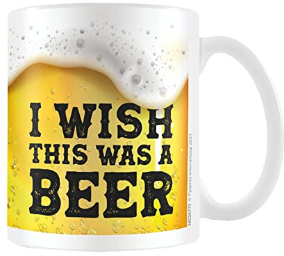 Pyramid International I Wish This was Beer Mug (One Size) (Gold/White/Black)