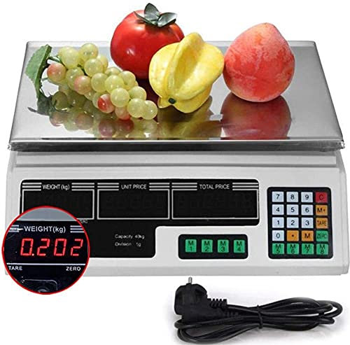 AUGUSE Bilancia da Cucina, Bilance da Cucina, Bilance contapezzi Bilancia Elettronica Digitale Bilance industriali, con Display LCD, Portata Fino a 40 kg, pesa Fino a 1 g più Vicino