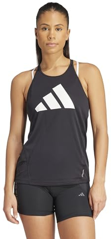 Adidas Mujer Run It Stripes Tank Top, Black, S
