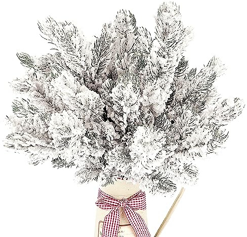 Kunjocy Künstliche Tannennadeln, Zweige, 27 cm, künstlich, mattiert, Tannenbaum, Tannenbaum, Winter, Kunsttanne, Kiefer, Sprays, Zweige zum Basteln, Kränze, Girlanden, Blumenarrangement, 48 Stück
