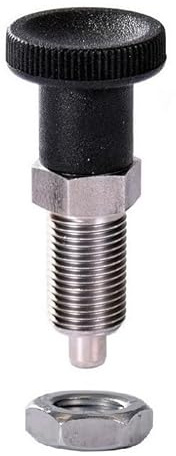 KINETIK MSystem® Rastbolzen Arretierbolzen ohne Rastsperre mit Kontermutter Feingewinde M8, M10, M12, M16, M20 Federriegel, Sicherungsbolzen, Edelstahl A2-1 Stück (M16 x 1,5 mm)