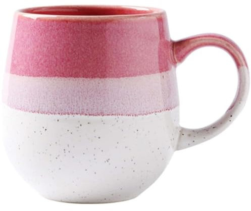 YDoLimmer 470ml Große Kapazität Kaffeetasse Becher Mit Griff Teetasse Kakaobecher Cappuccinotasse Home Office Geschenk (Rosenrot+weiß)