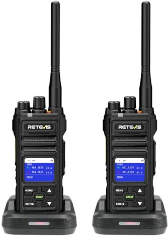 Retevis NR630S Funkgerät, Langstrecken Funkgeräte IP67 Schutz, Erweiterte Audioverarbeitung, 2800 mAh, LCD-Bildschirm, Walkie Talkie Professionell für Sicherheit, Notfall (Schwarz, 2 Stück)