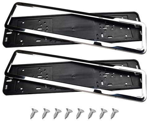 LMYSLCDW 2 Stück Auto Kennzeichenhalter für Audi Q5 8R 2008-2017,EdelstahlNummernschild Rahmen Auto Ummernschildhalterung Verstärker,Silver