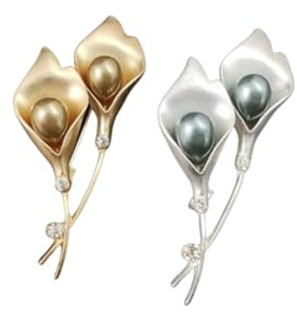 ARFUKA 2 Stück Broschen für Kleidung Perle Brosche Anstecknadel Brosch Anstecker Kleidungszubehör Schmuck Geschenke