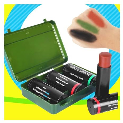 Cenz-888 Gesichtsbemalungsset Camouflage-Tarnöl, 3-Farben-Tarnöl-Set for das Gesicht, Make-up-Öl for Outdoor-Produkte Halloween-Weihnachts-Makeup
