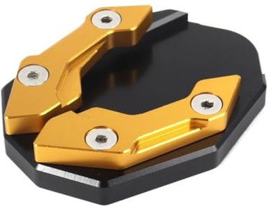 wanhaoaony SeitenstäNder Unterlage Motorrad Motorrad Zubehör Seitenständer Kickstand Platte Erweiterung Unterstützung Fußpolster Basis SeitenstäNder Motorrad(Gold)