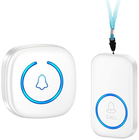 Notrufknopf für Senioren - Hausnotruf Senioren, Hausnotruf für Senioren SOS Alarm Notruf Knopf mit Vibration, Licht und Klingelton (1 Sender + 1 Empfänger)