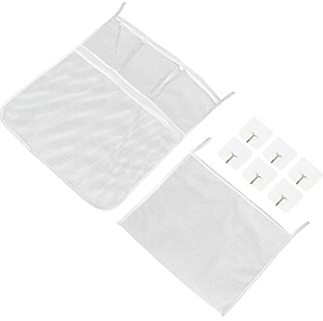 TOGEVAL Große Faltbare Netztasche Aus Geruchlosem Material Atmungsaktive Aufbewahrungstasche Für Badespielzeug Mit Saugnapf Kunststoffhaken Leichte Bad Organizer Tasche